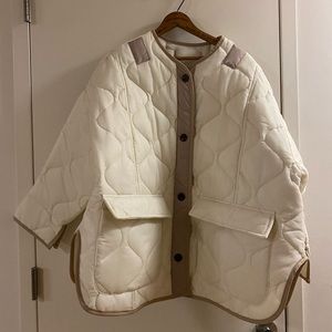Frankie Shop Teddy Quilted Jacket White & Beige XS/S
